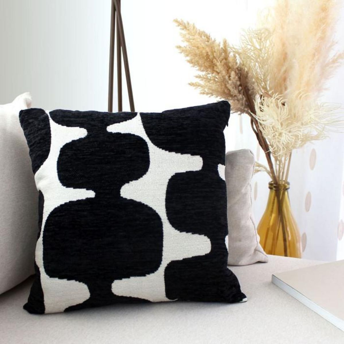 Paris Prix Coussin Déco à Motif  Copper  40x40cm Noir & Blanc