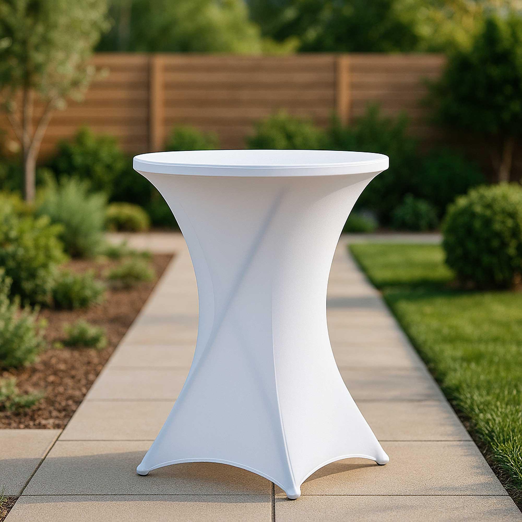 Voir la diapositive 3 : WERKAPRO Housse nappe blanche werka pro pour table mange debout ronde  ø80cm