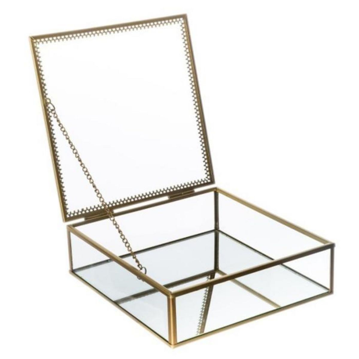 ATMOSPHERA Lot de 2 Boîtes à Bijoux en Verre  Stylish  18cm Or