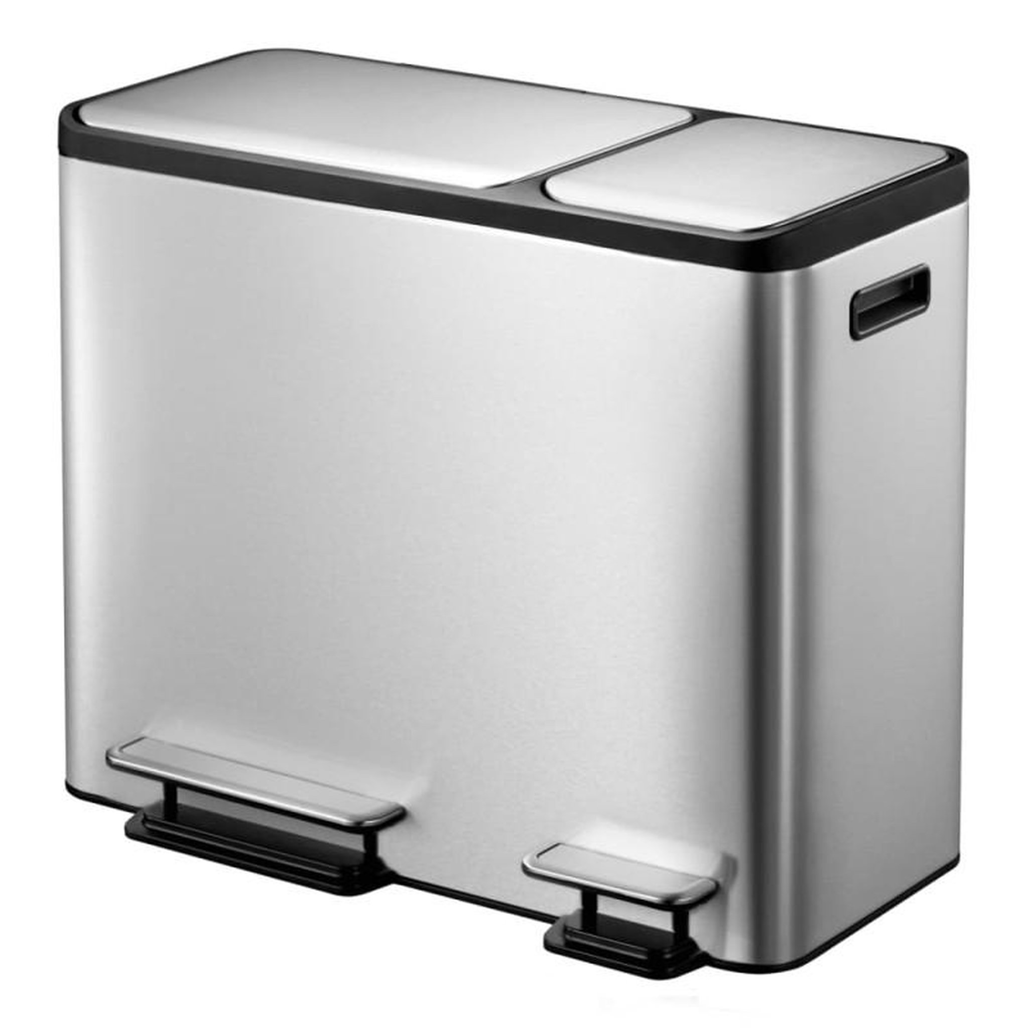 Voir la diapositive 2 : EKO EKO Poubelle à pédale EcoCasa 3x15 L Argenté mat