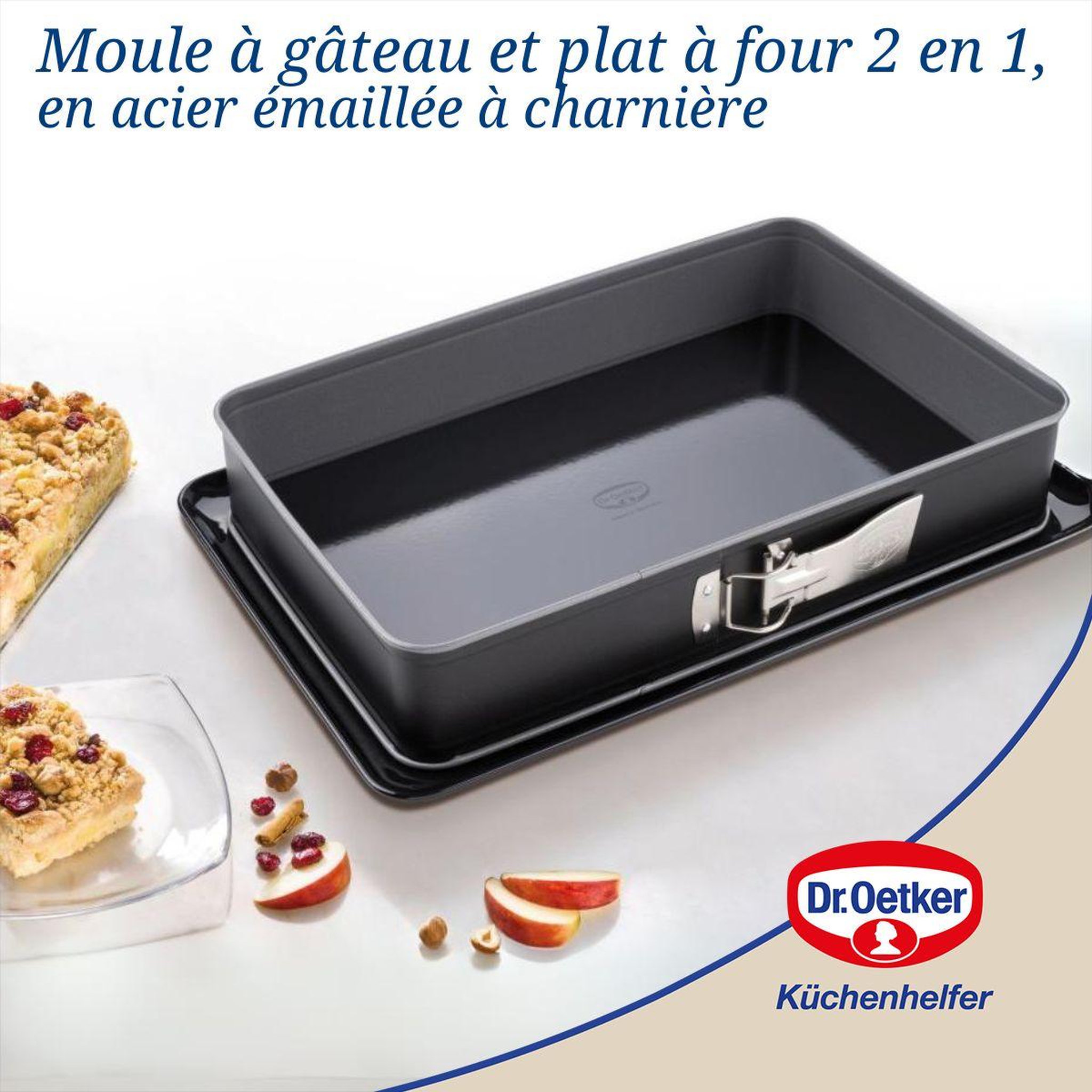 Voir la diapositive 2 : DR.OETKER Moule à gâteau et plat four 38 x 25 x 7 cm dr oetker back-idee kreativ