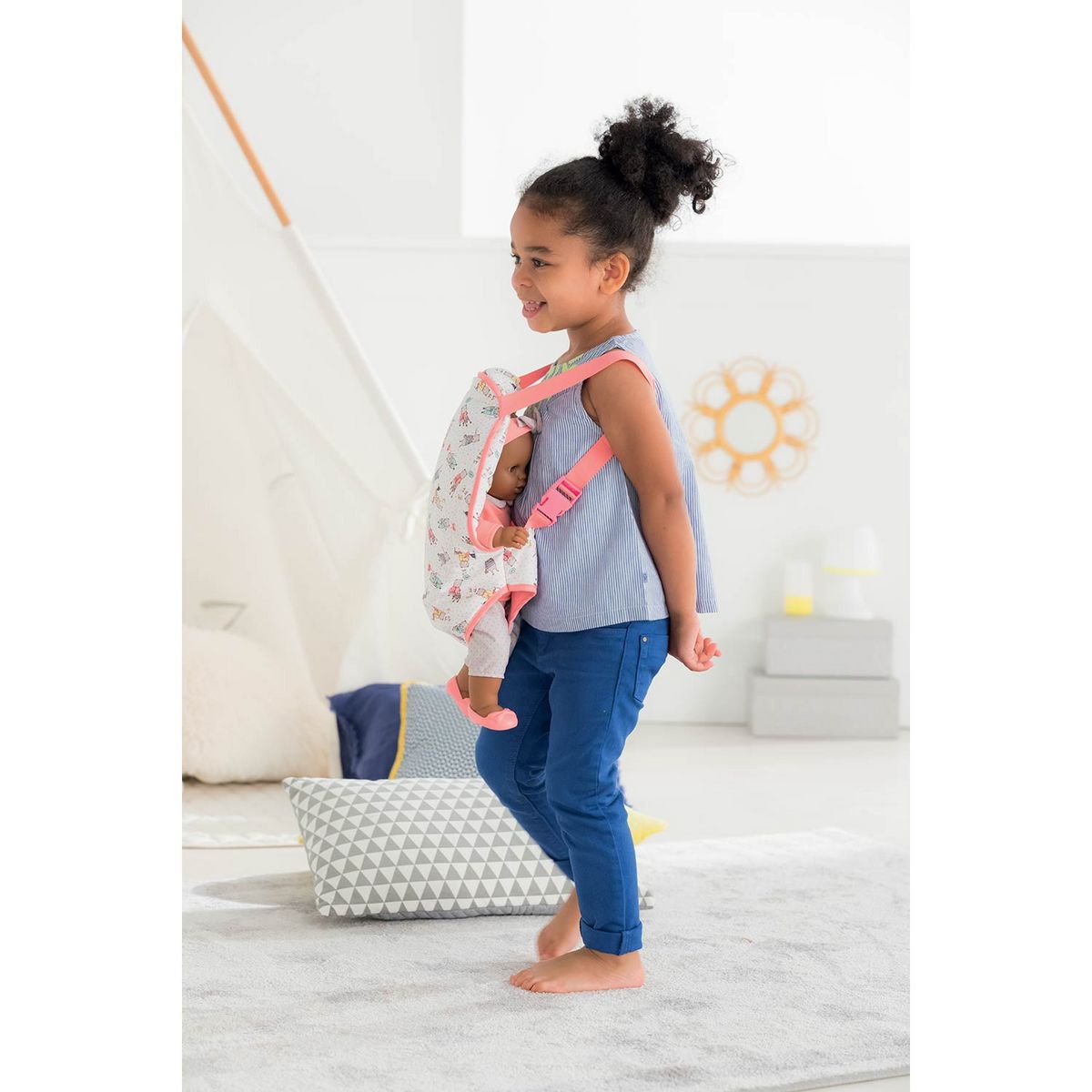 Corolle Porte bébé rose pour poupon de 36 cm et 42 cm