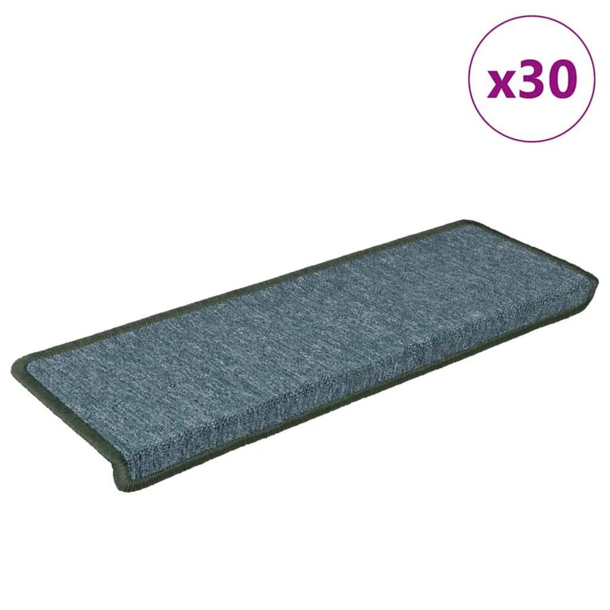VIDAXL Tapis d'escalier 30 pcs 65x21x4 cm vert