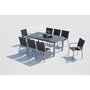Voir la diapositive 3 : CONCEPT USINE Table de jardin extensible et 8 chaises alu-toile PVC gris AREZZO