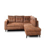 Voir la diapositive 1 : BEST MOBILIER Nordic - canapé d'angle l - 5 places - convertible - industriel vintage - droit
