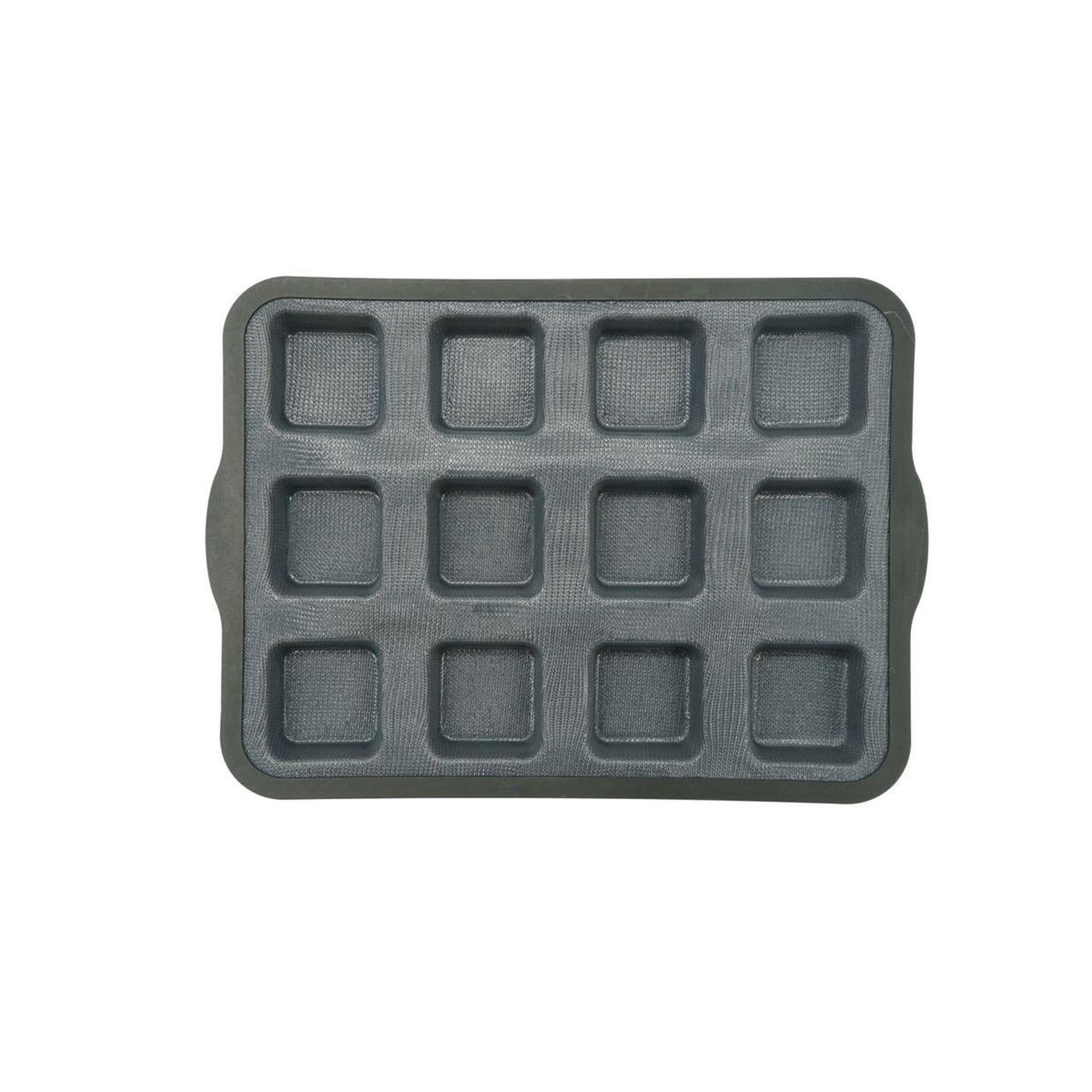 ZENKER Moule à gâteaux 12 carrés en silicone fibre de verre Zenker