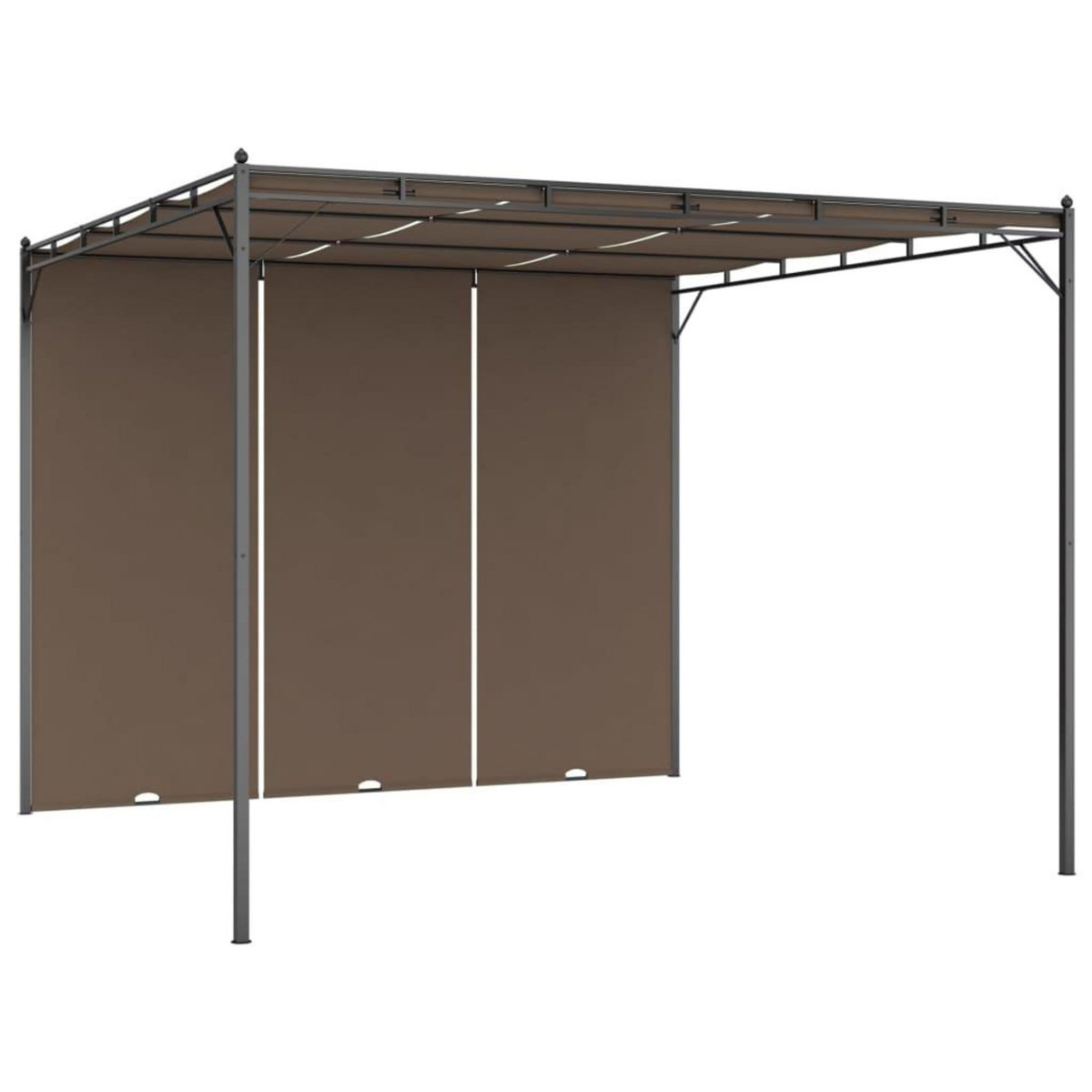 VIDAXL Belvedere de jardin avec rideau lateral 3x3x2,25 m Taupe