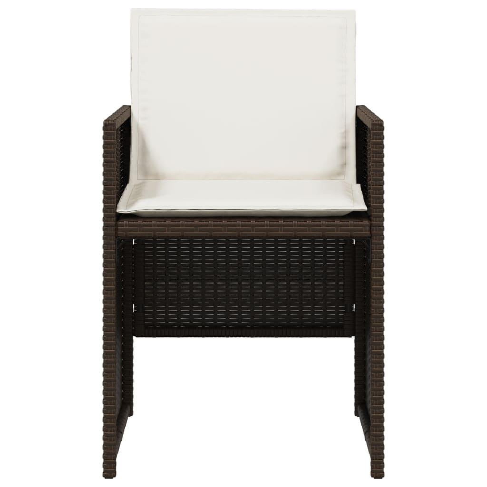 Voir la diapositive 5 : VIDAXL Ensemble a manger de jardin 5 pcs et coussins marron poly rotin