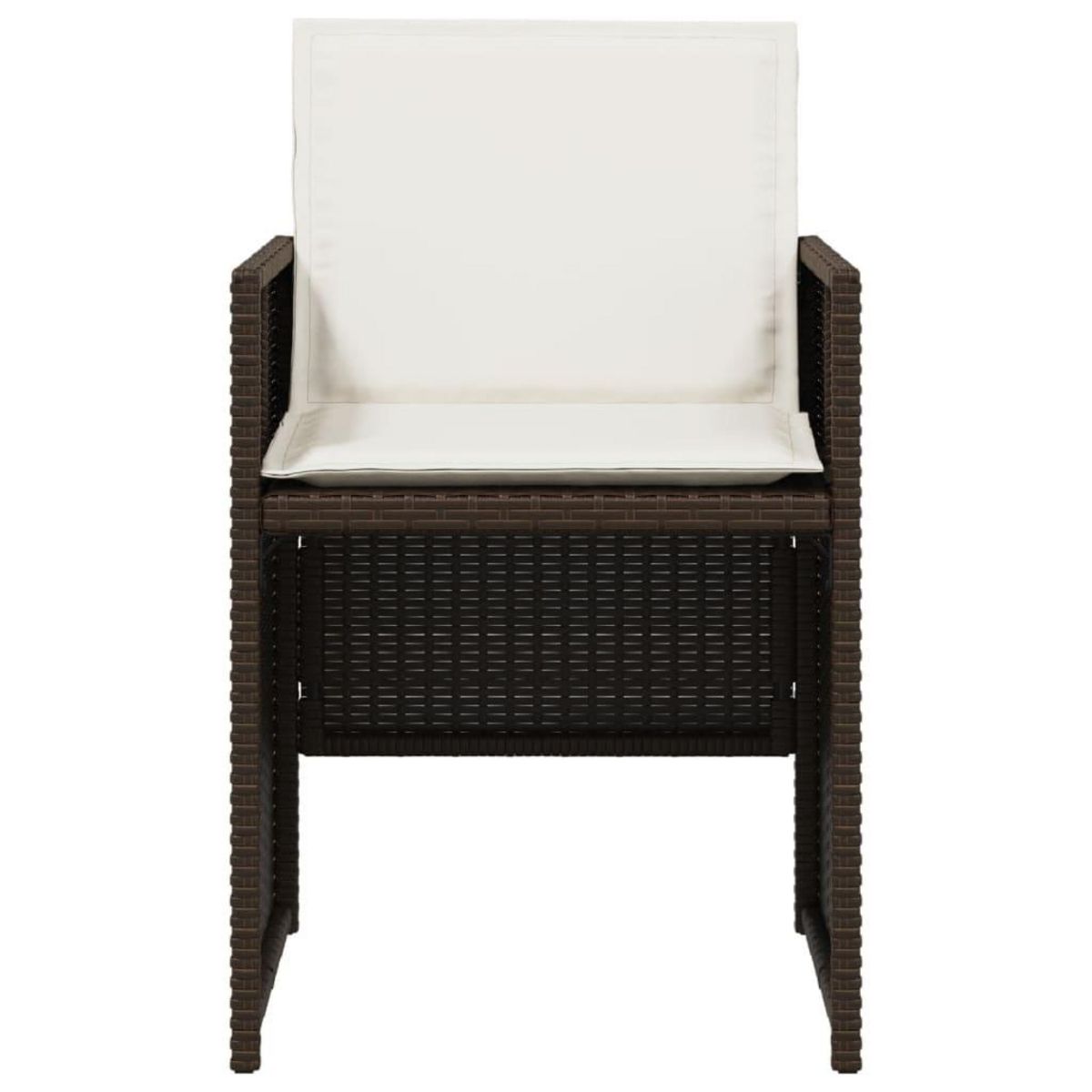 VIDAXL Ensemble a manger de jardin 5 pcs et coussins marron poly rotin