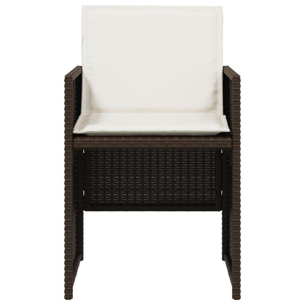 VIDAXL Ensemble a manger de jardin 5 pcs et coussins marron poly rotin