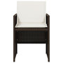 Voir la diapositive 5 : VIDAXL Ensemble a manger de jardin 5 pcs et coussins marron poly rotin