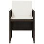 Voir la diapositive 5 : VIDAXL Ensemble a manger de jardin 5 pcs et coussins marron poly rotin