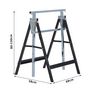 Voir la diapositive 3 : HOMCOM Lot de 2 tréteaux pliables télescopiques hauteur réglable 80-130 cm noir