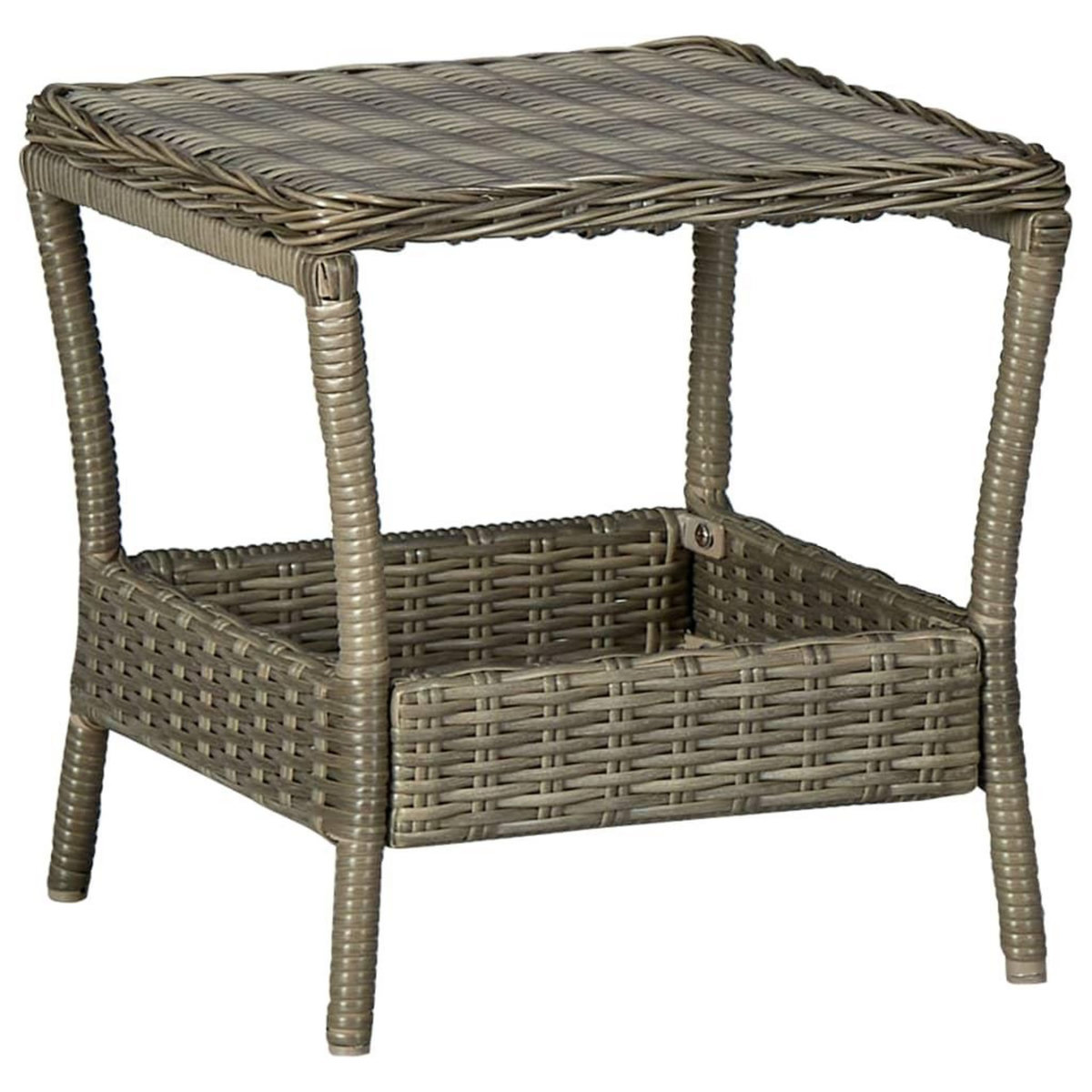 VIDAXL Table de jardin Marron 45x45x46,5 cm Resine tressee