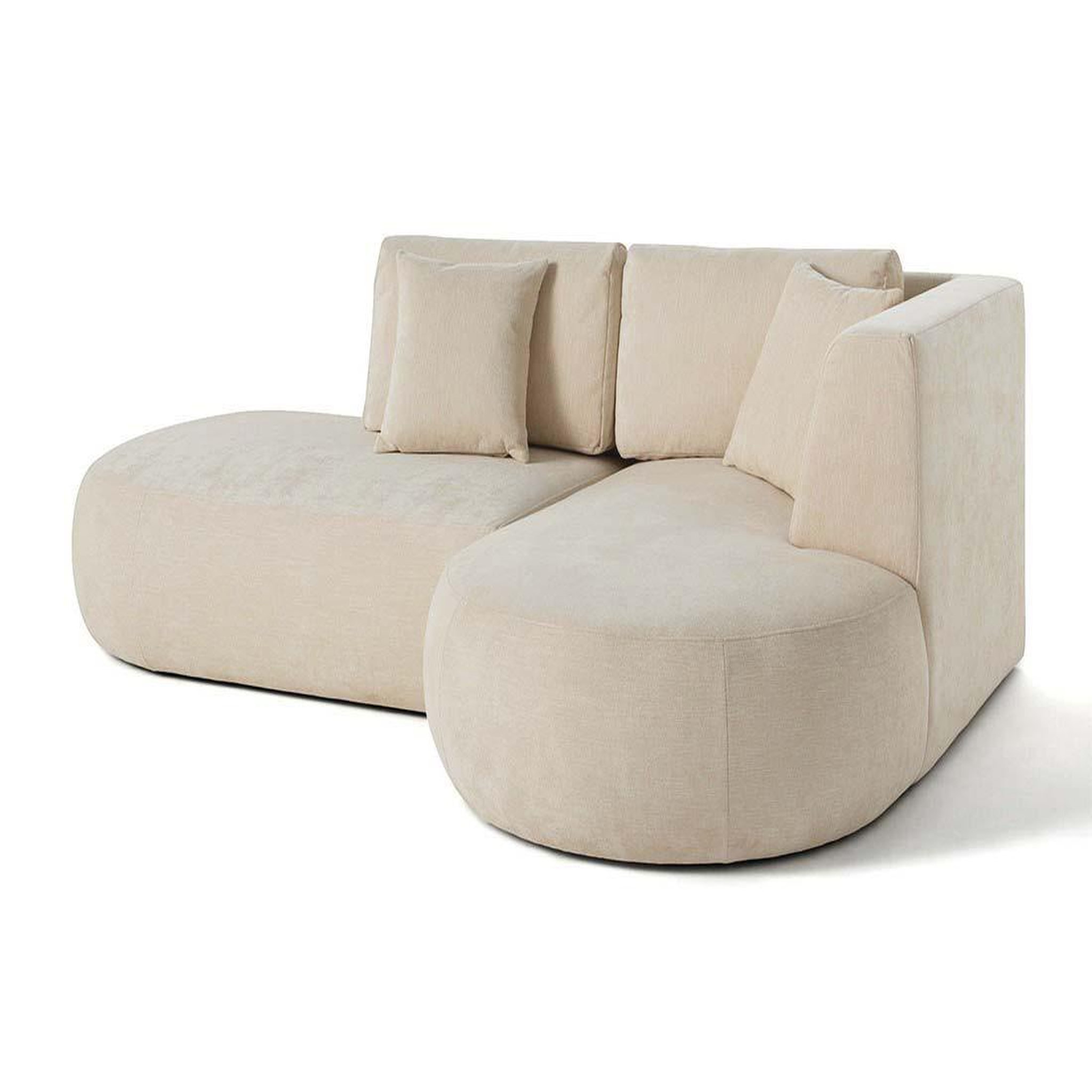Voir la diapositive 2 : LISA DESIGN Santorini - canapé modulable d'angle droit - 4 places - en tissu texturé