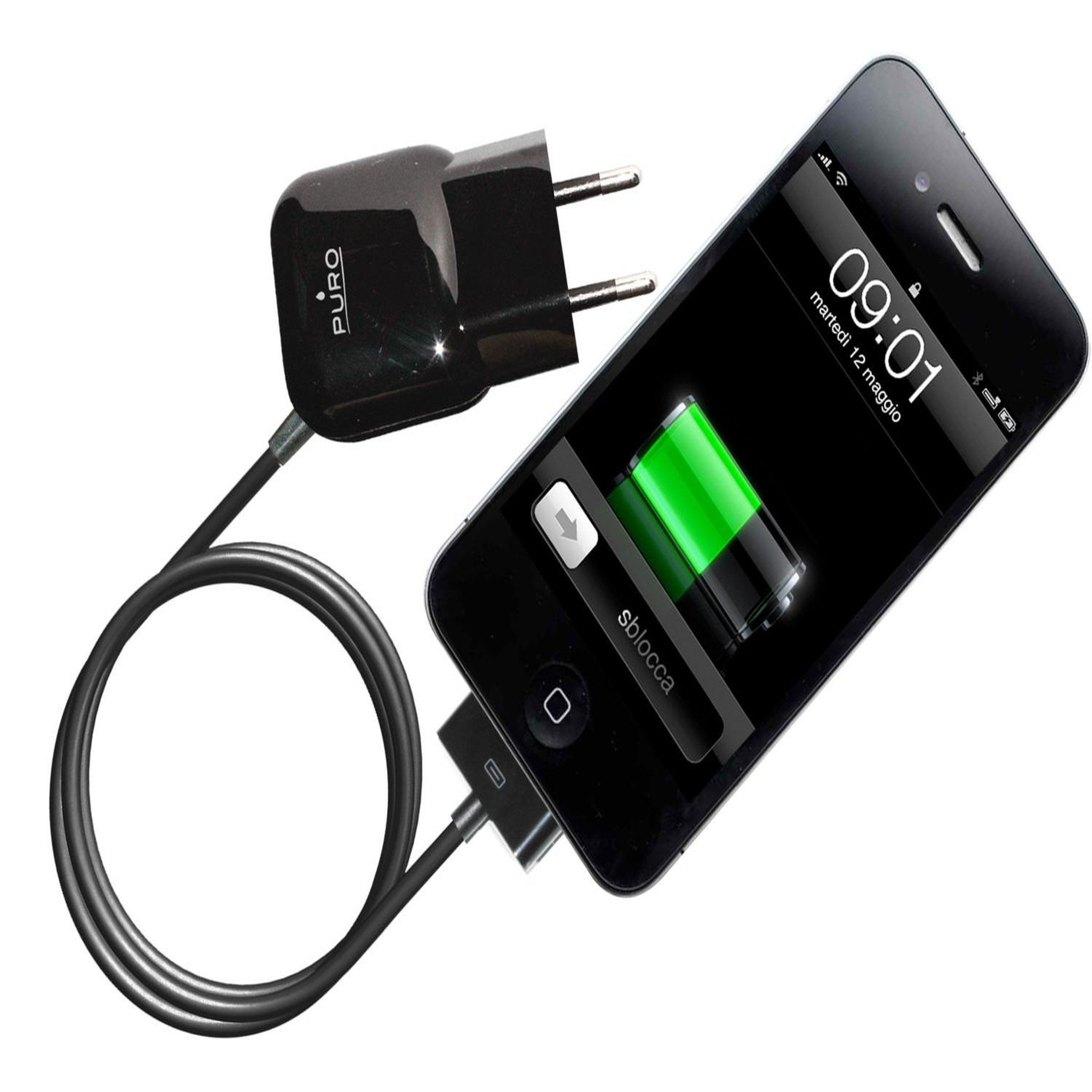 Voir la diapositive 3 : Puro PURO MTCAPPLEBLK chargeur d'appareils mobiles Téléphone portable, MP3, MP4 Noir Secteur Intérieure