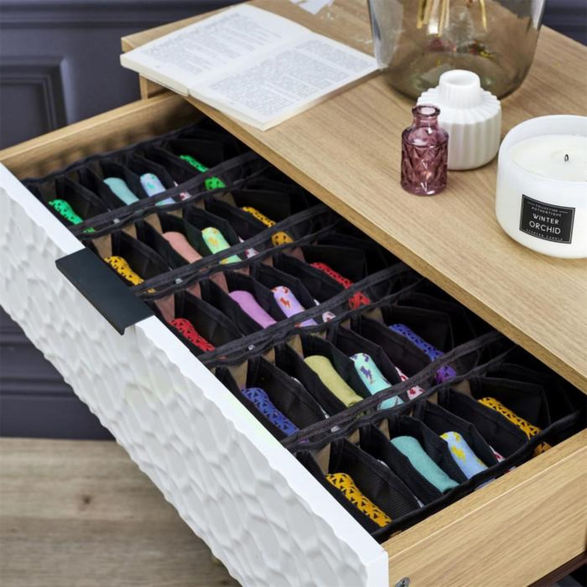 Paris Prix Lot de 11 Rangements  Sous-Vêtements  32cm Noir