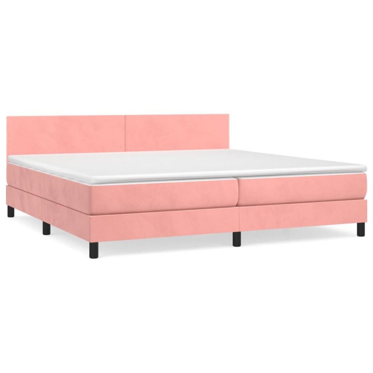 VIDAXL Sommier a lattes de lit avec matelas Rose 200x200 cm Velours
