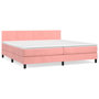 Voir la diapositive 2 : VIDAXL Sommier a lattes de lit avec matelas Rose 200x200 cm Velours