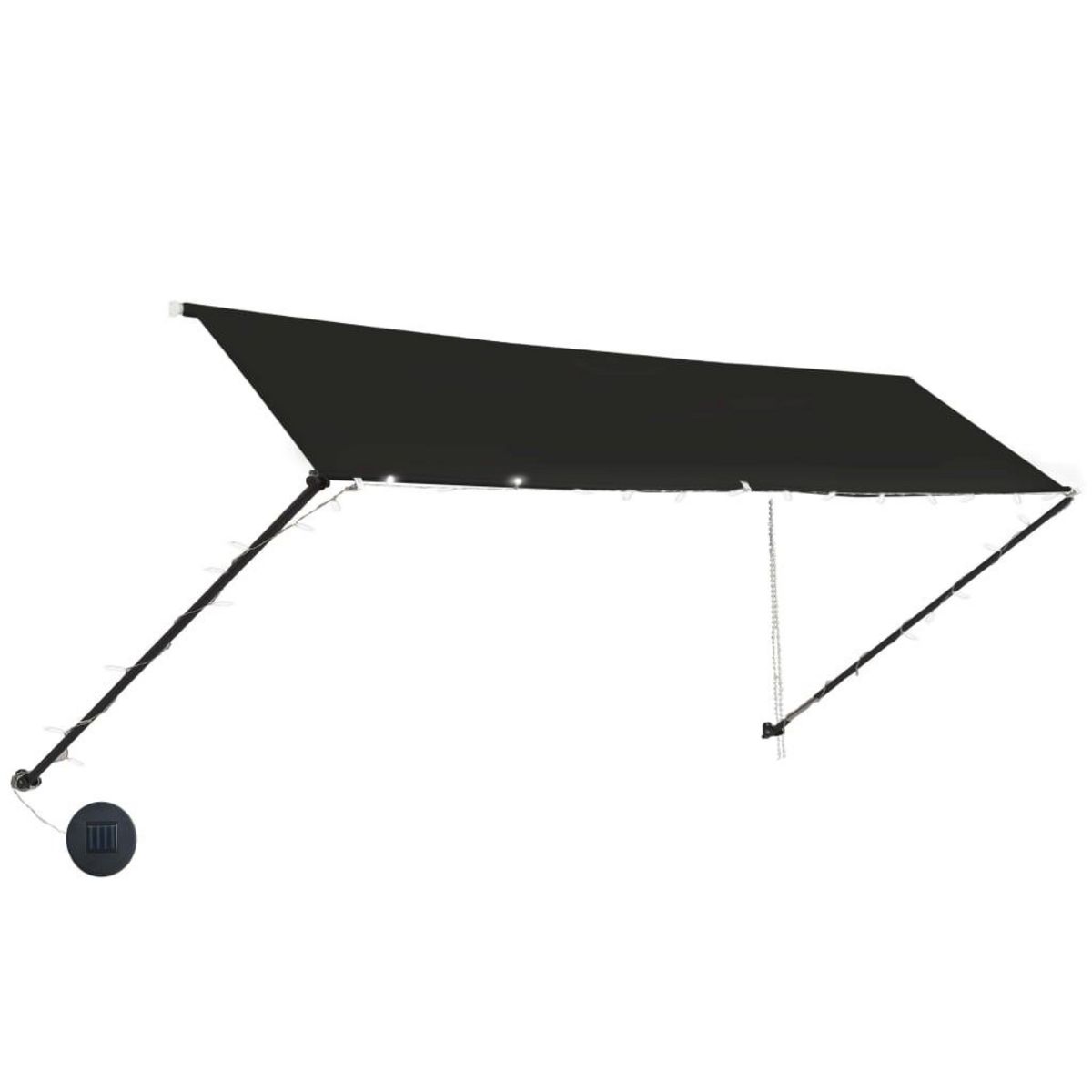 VIDAXL Auvent retractable avec LED 400x150 cm Anthracite
