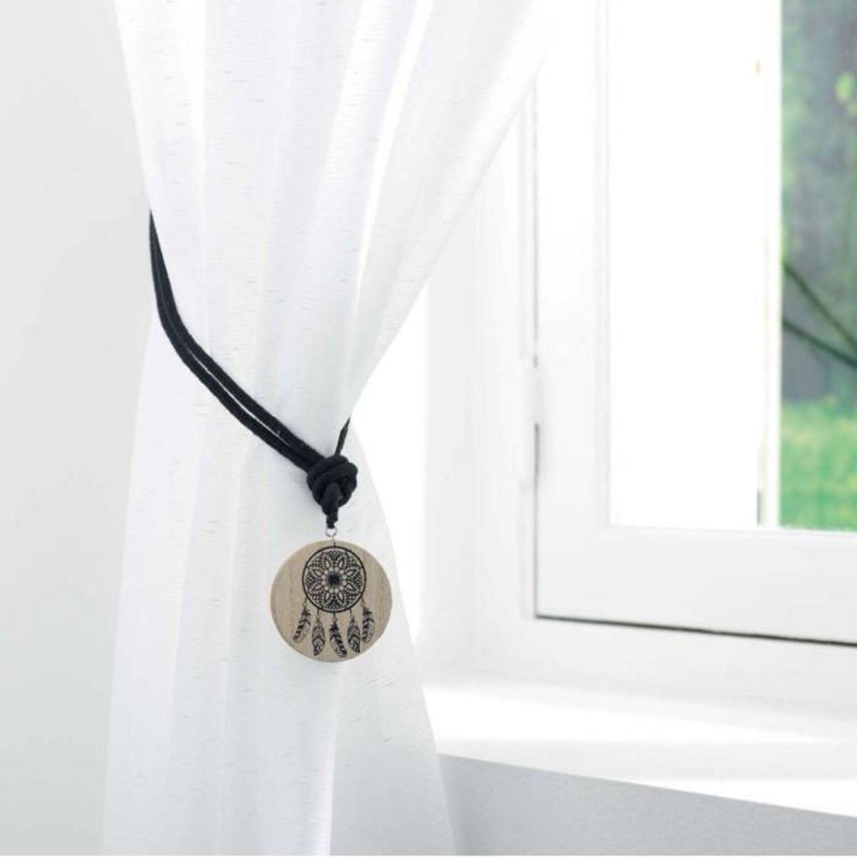 Paris Prix Embrasse de Rideau en Bois  Judy  41cm Noir