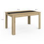 Voir la diapositive 4 : ID MARKET Table à manger rectangle GEORGIA 6 personnes imitation hêtre et noire 140 x 80 cm