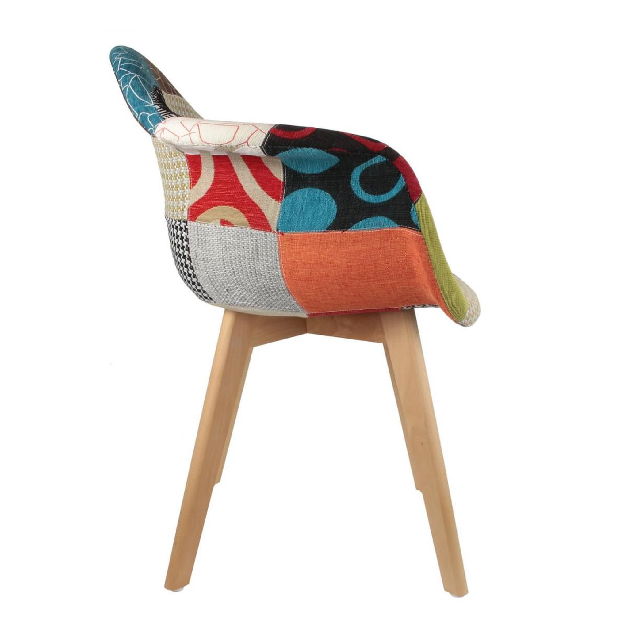 Voir la diapositive 3 : The Home Deco Factory Lot de 2 Fauteuils  Patchwork  85cm Multicolore