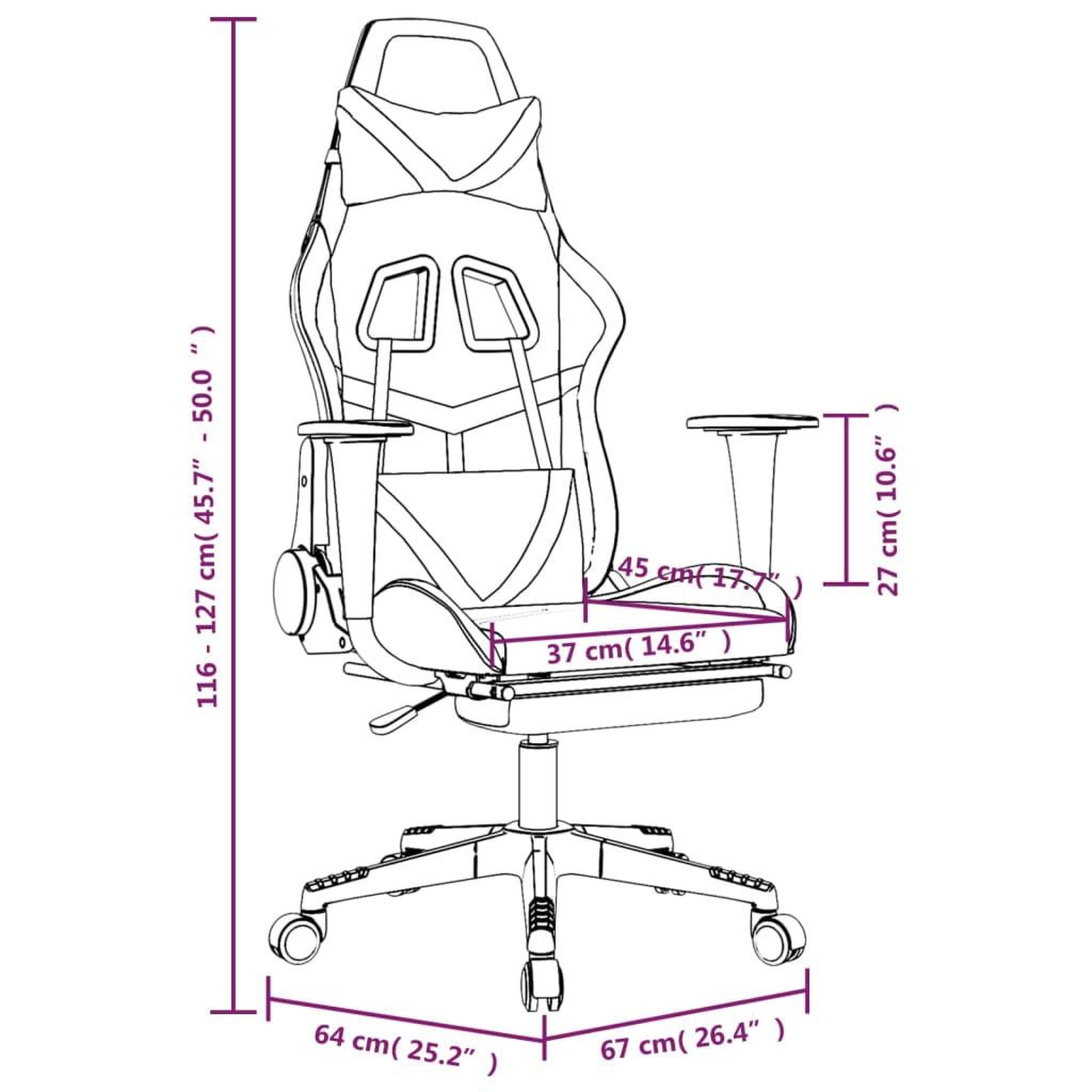 Voir la diapositive 6 : VIDAXL Chaise de jeu avec repose-pied Noir et dore Similicuir