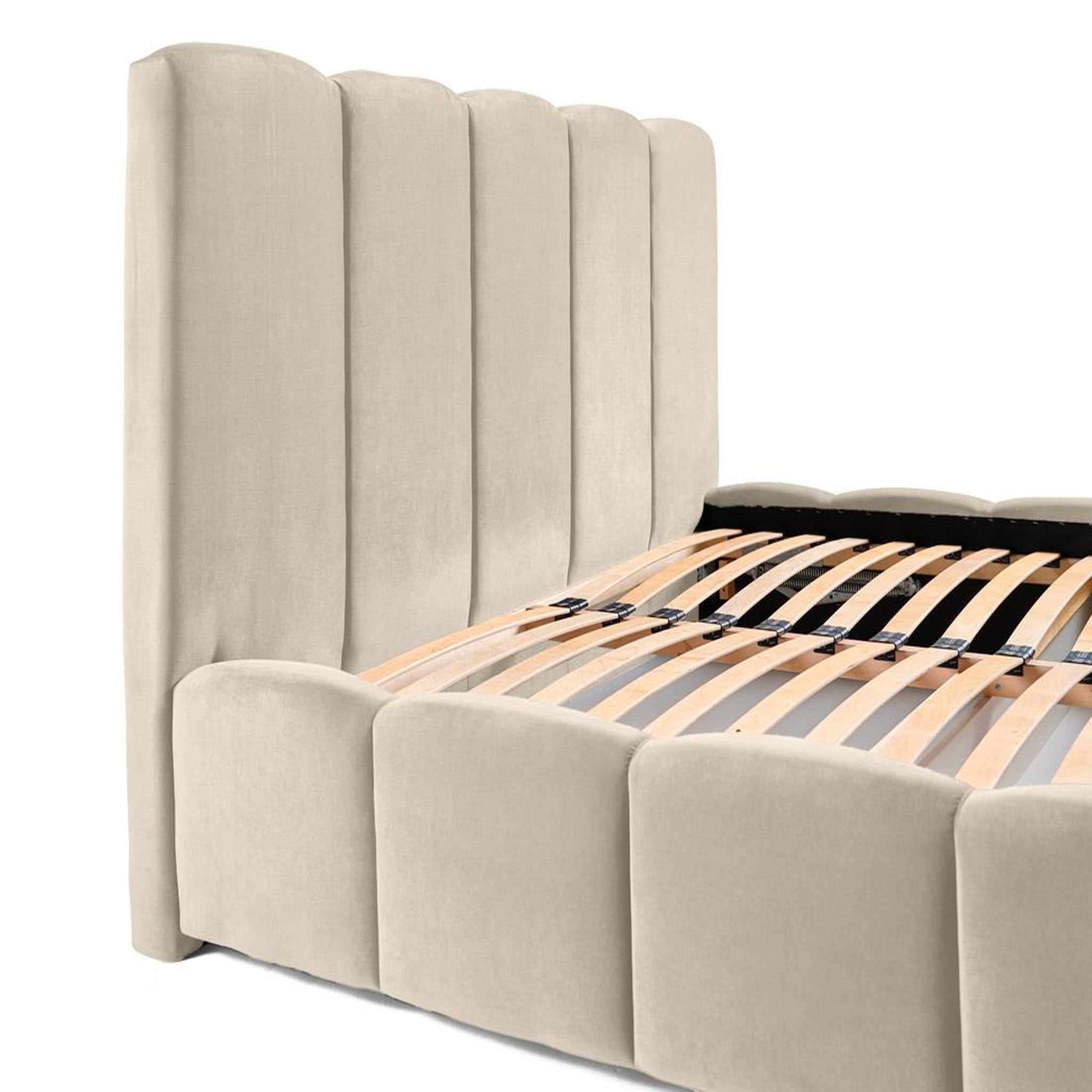 Voir la diapositive 5 : BEST MOBILIER Torreon - lit coffre - 160x200 - sommier inclus - en velours