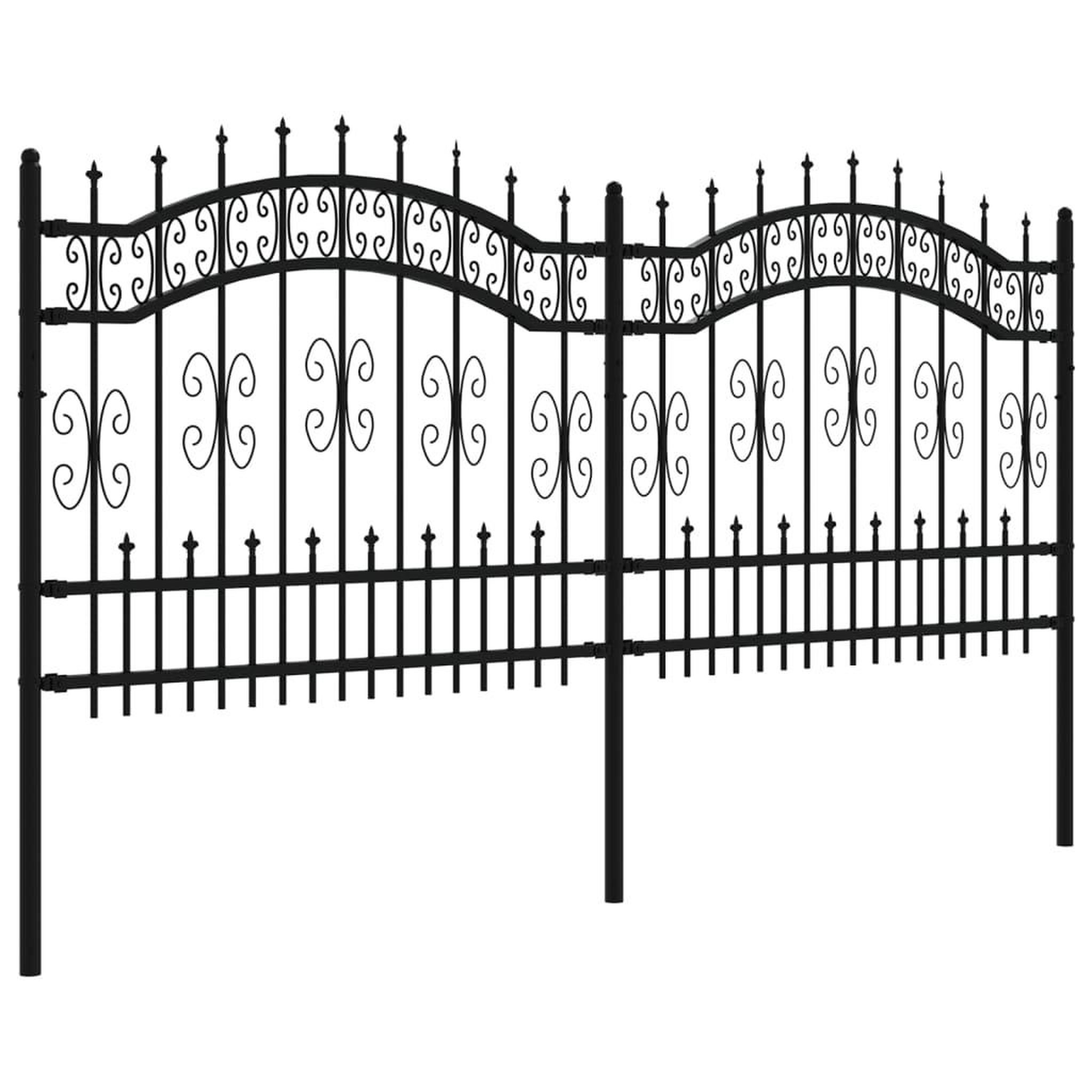 Voir la diapositive 3 : VIDAXL Cloture de jardin avec sommet de lance Noir 140 cm