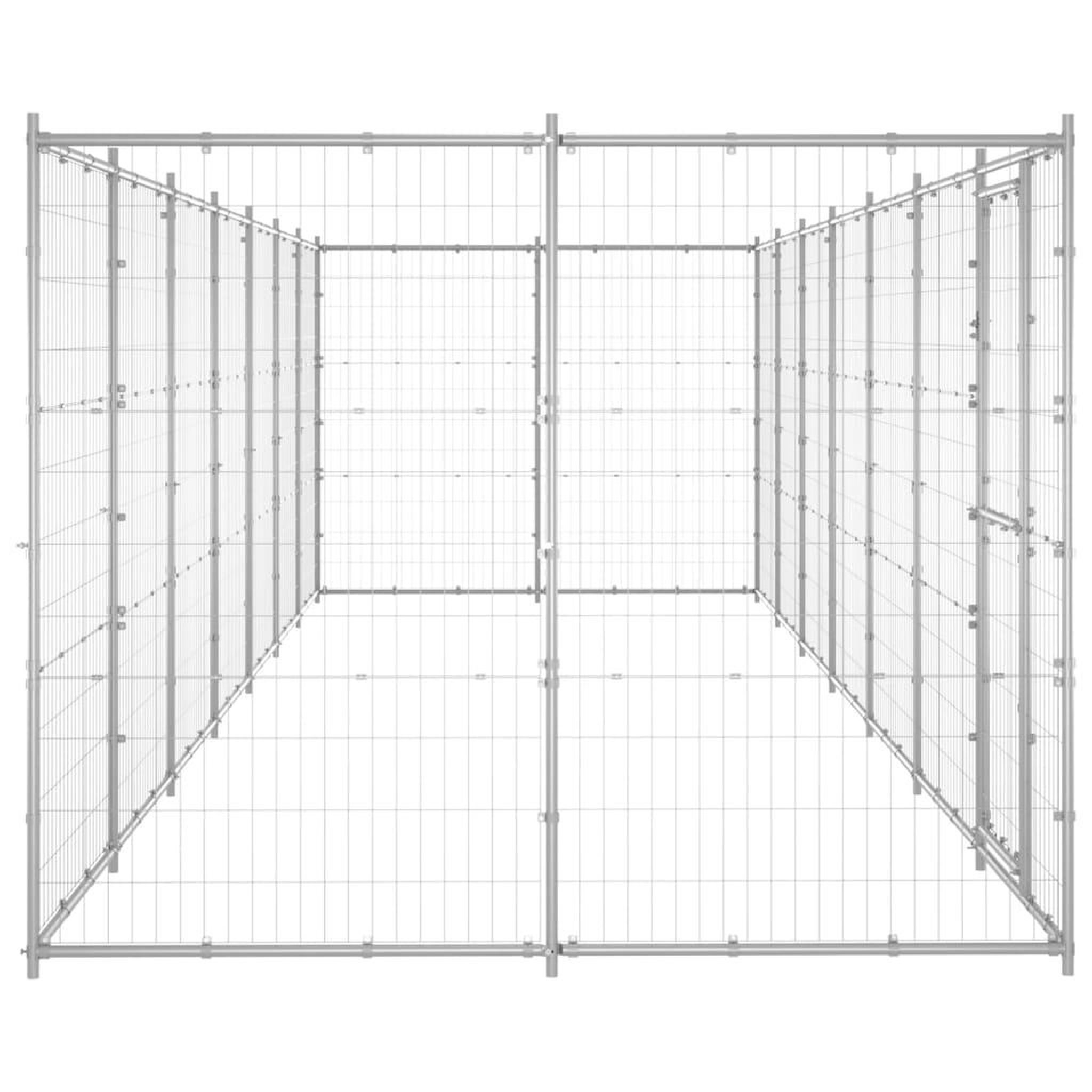 Voir la diapositive 3 : VIDAXL Chenil exterieur Acier galvanise 16,94 m²