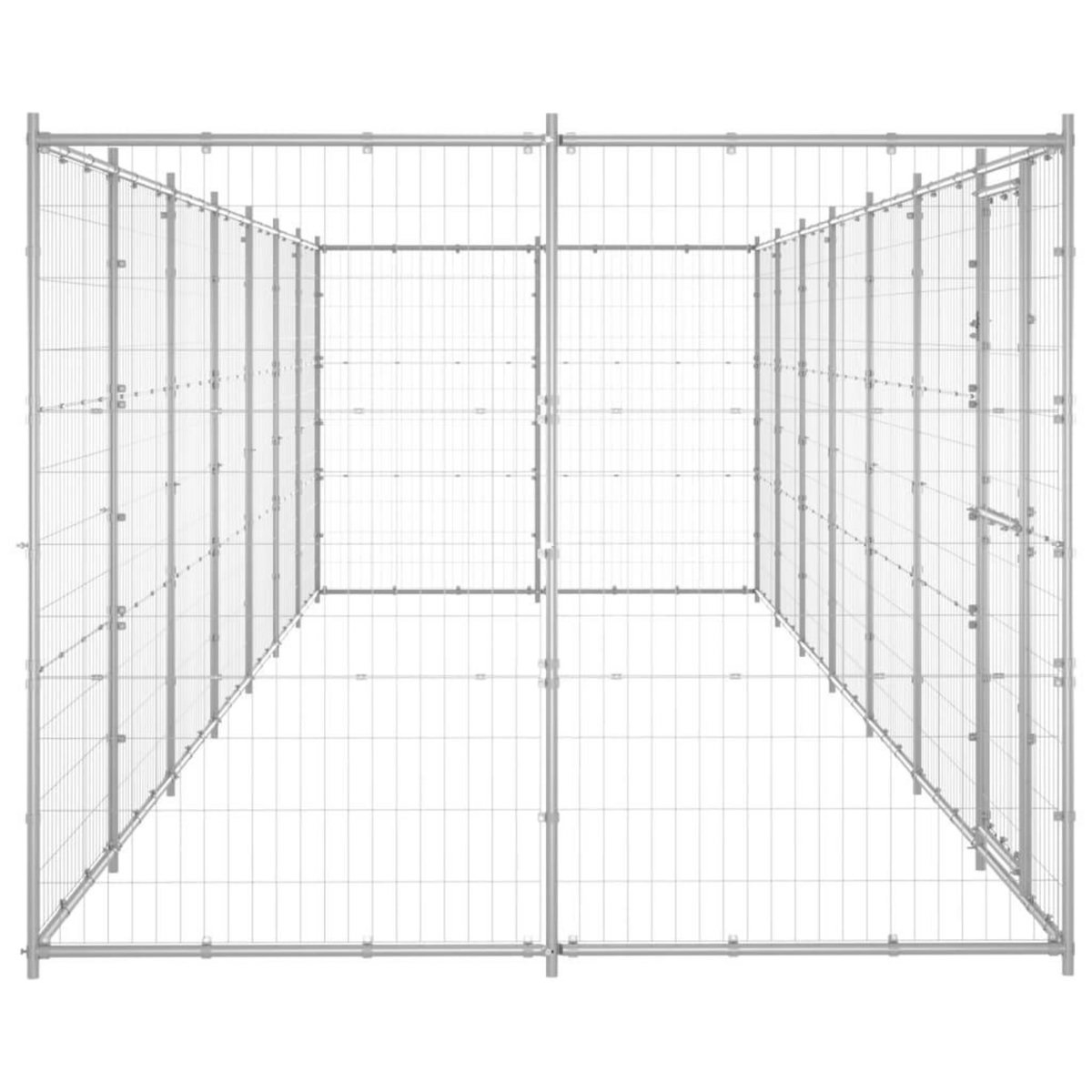VIDAXL Chenil exterieur Acier galvanise 16,94 m²