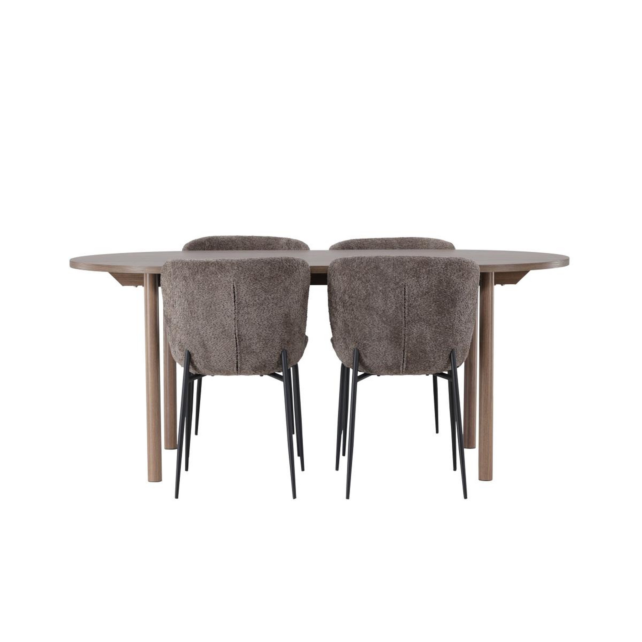 Voir la diapositive 2 : Paris Prix Ensemble table à manger & 4 chaises  andy & modesto  180cm naturel & marron