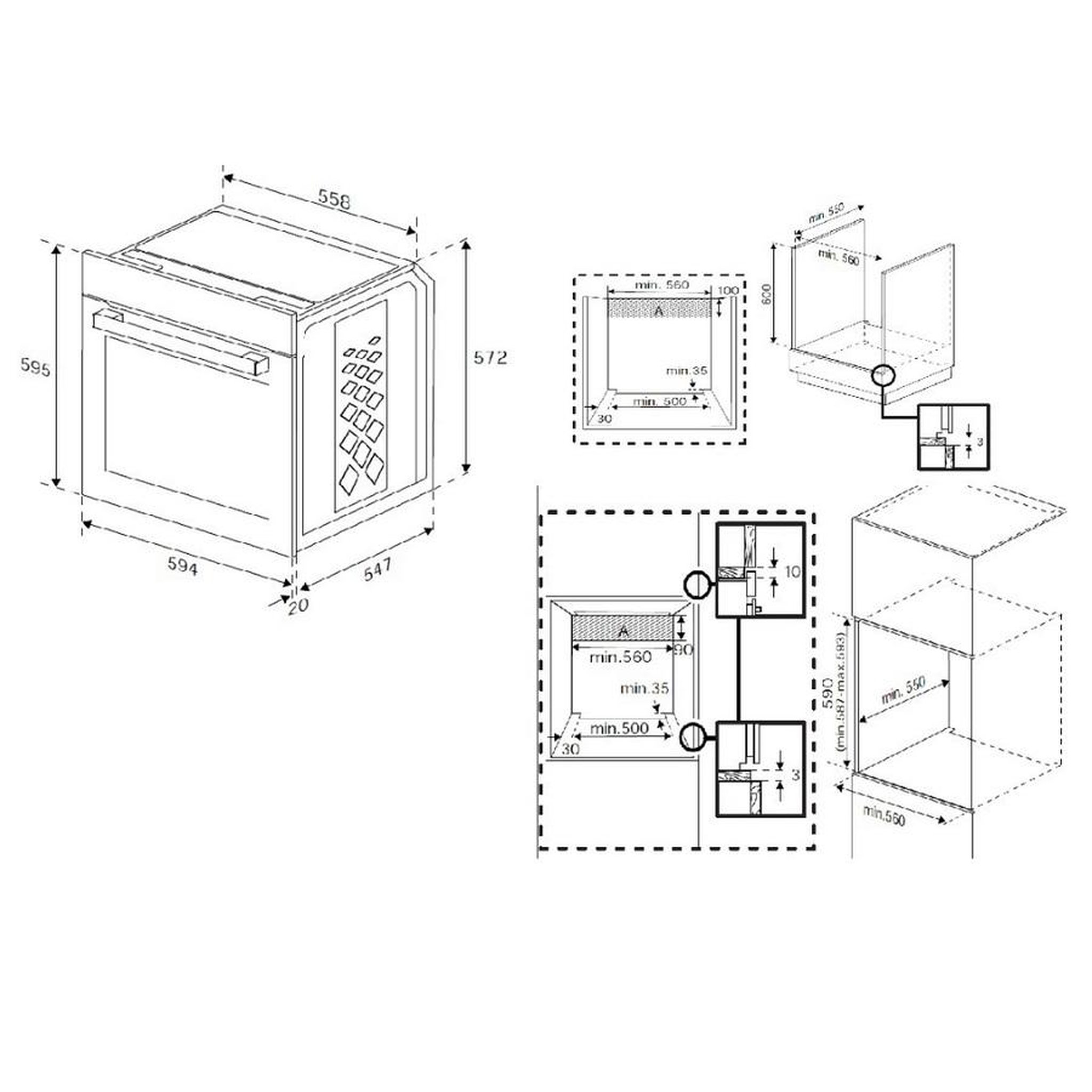 Voir la diapositive 6 : Beko Four intégrable multifonction 72l 60cm catalyse inox - bbim12300xce