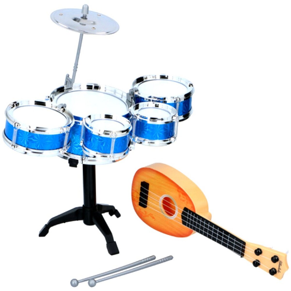 Batterie et guitare instrument musique jouet enfant cymbale pas cher 