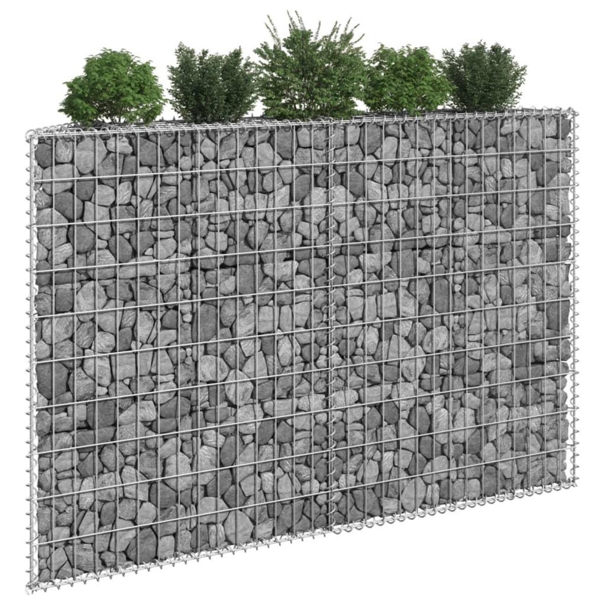 VIDAXL Lit sureleve a gabion en trapeze Acier galvanise 150x20x100 cm