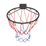 BUMBER Arceau de Basket-Ball mural MALIBU Diamètre 45 cm et filet – fixation murale incluse. Coloris disponibles : Rouge, Noir