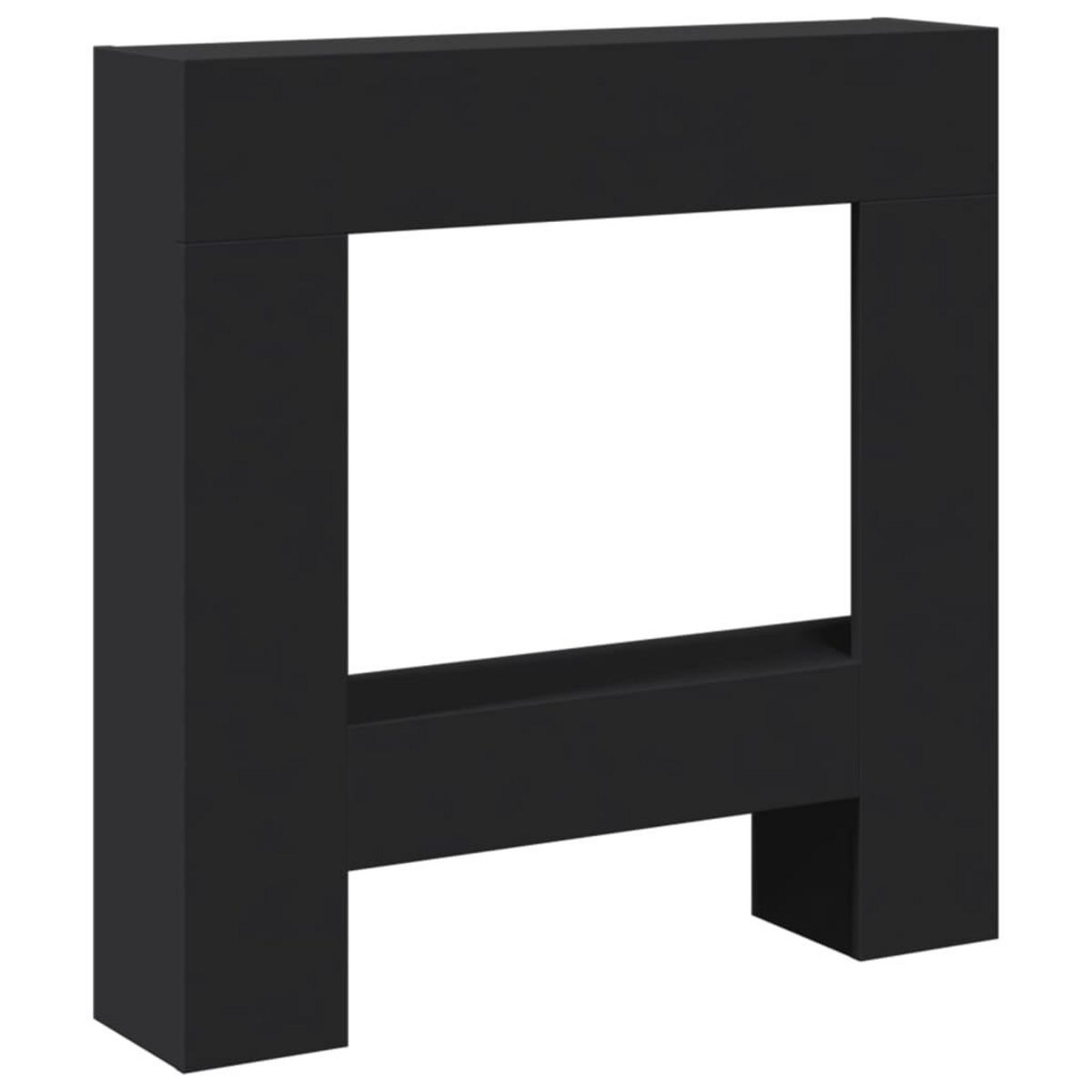 VIDAXL Cadre de cheminee noir 81x18x82 cm bois d'ingenierie