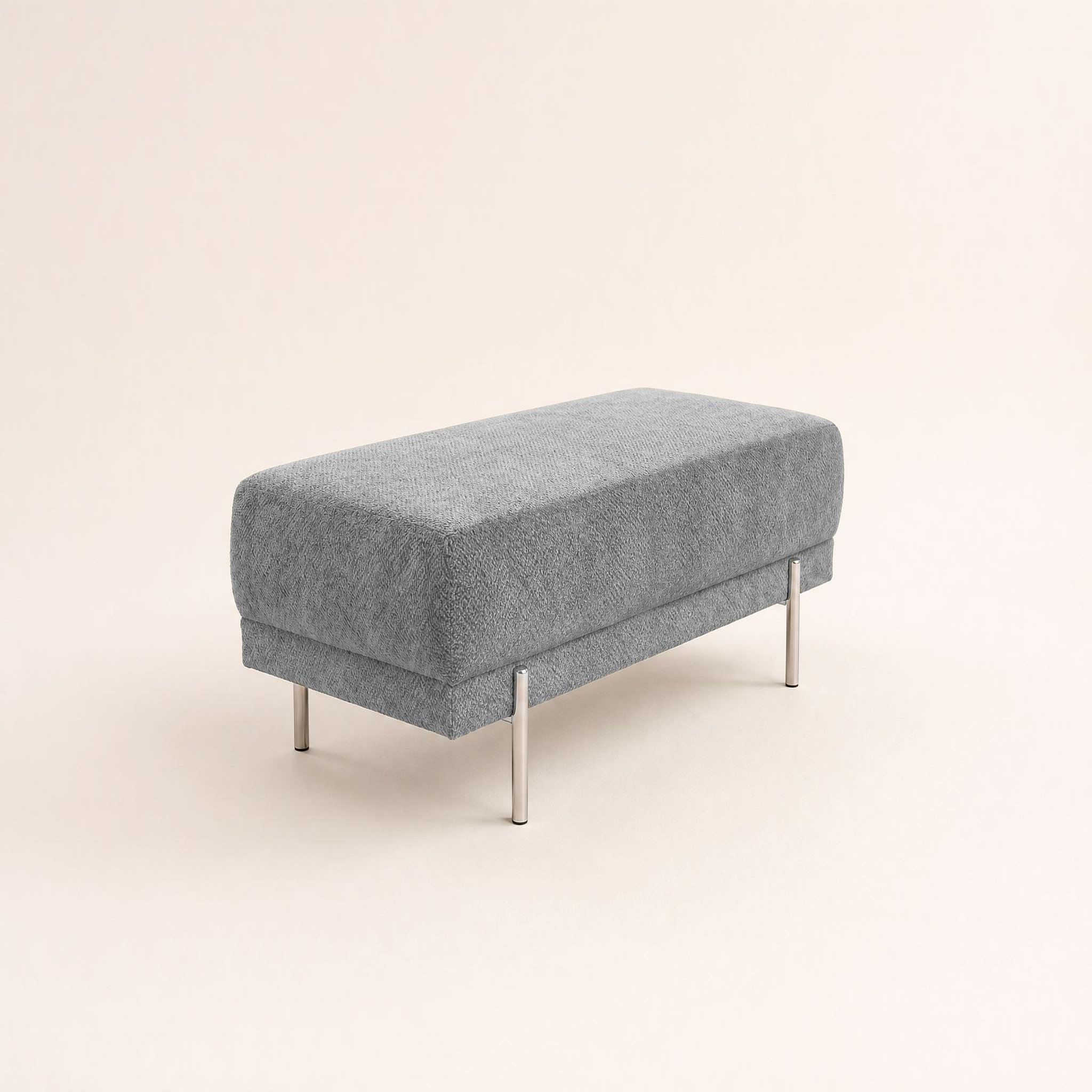 Voir la diapositive 3 : BEST MOBILIER Gabin - pouf en velours texturé