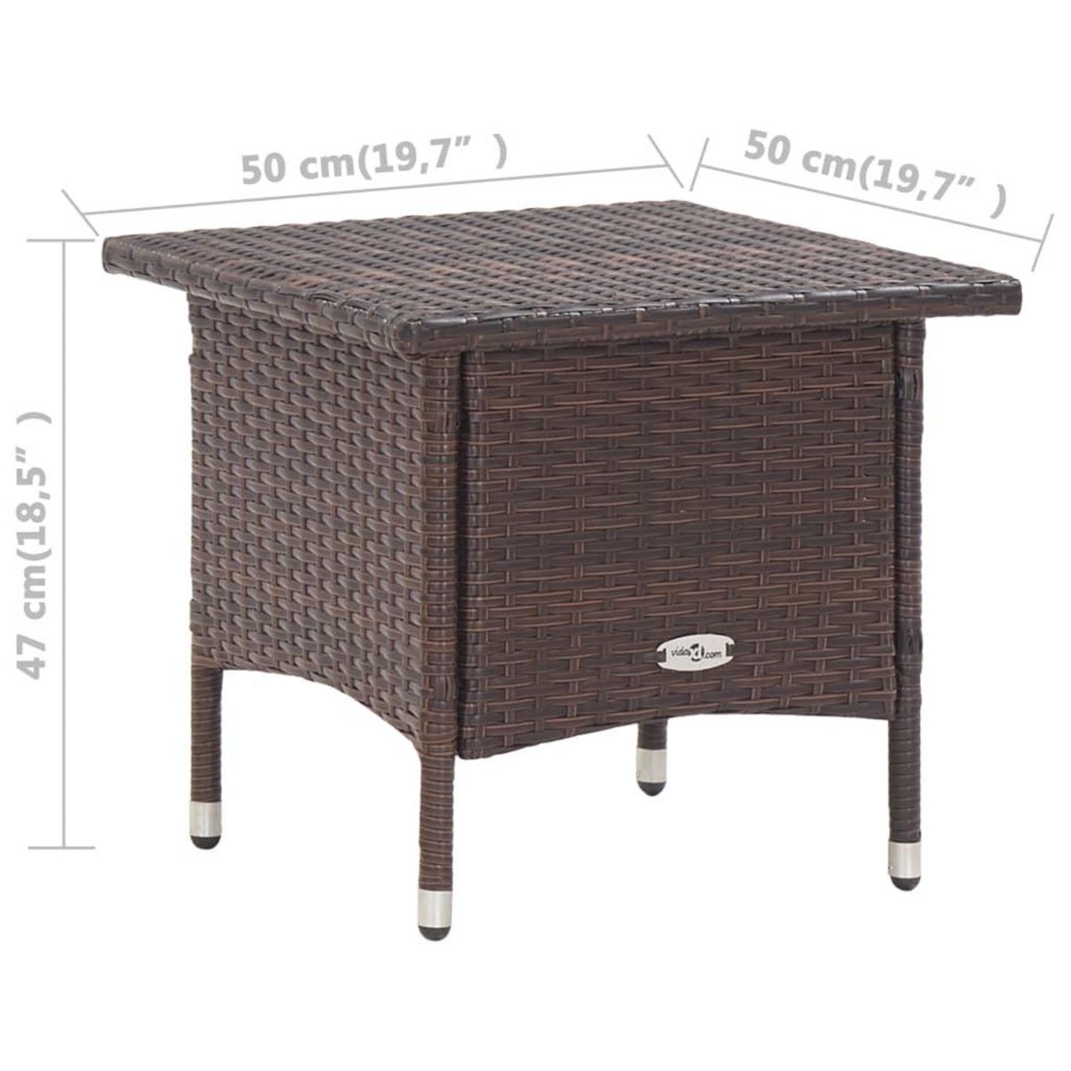 VIDAXL Table a the Marron 50x50x47 cm Resine tressee