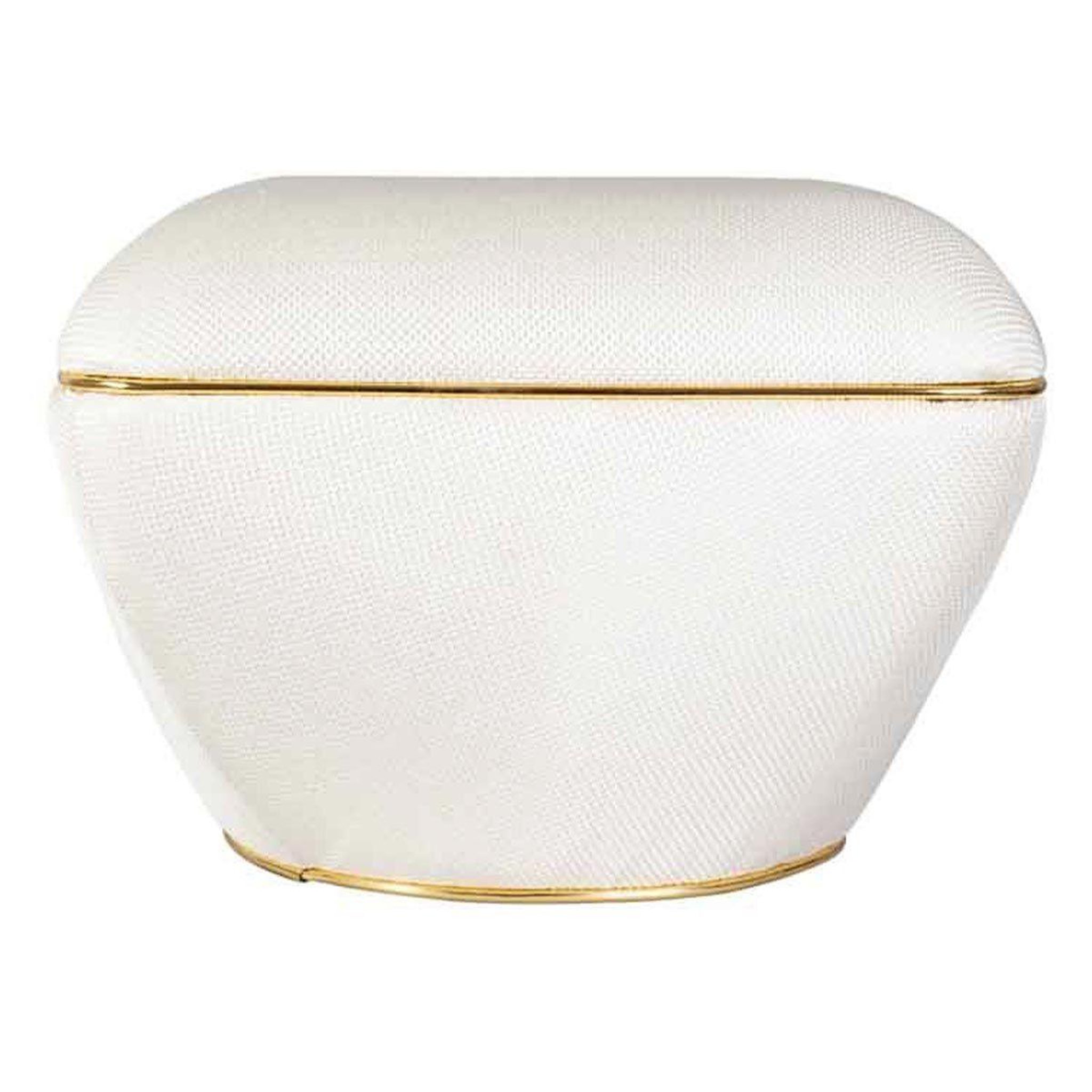 Paris Prix Tabouret carré  contessa  60cm ivoire & or