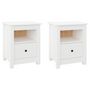 Voir la diapositive 2 : VIDAXL Tables de chevet 2 pcs Blanc 40x35x49 cm Bois de pin massif