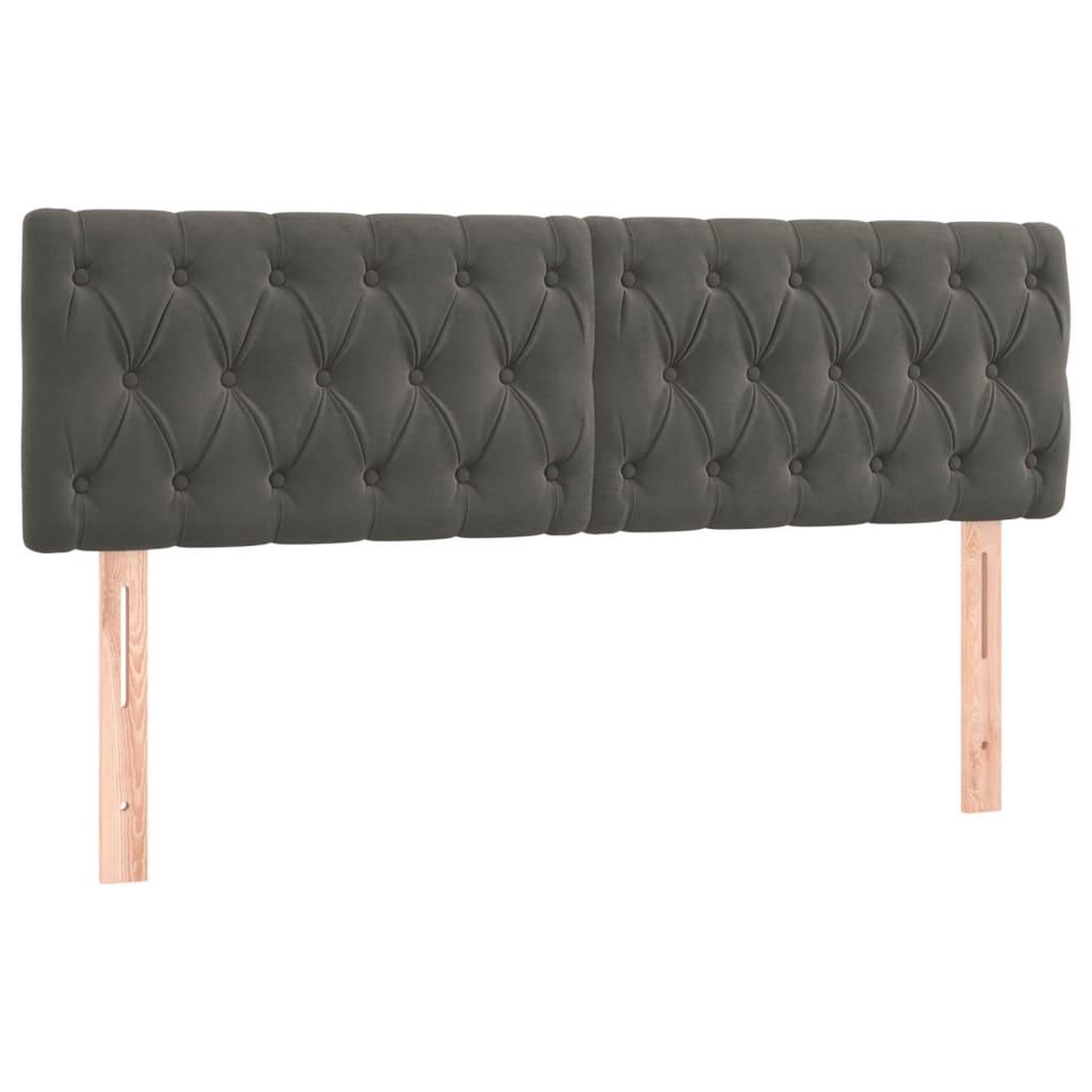 Voir la diapositive 2 : VIDAXL Tetes de lit 2 pcs Gris fonce 72x7x78/888 cm Velours