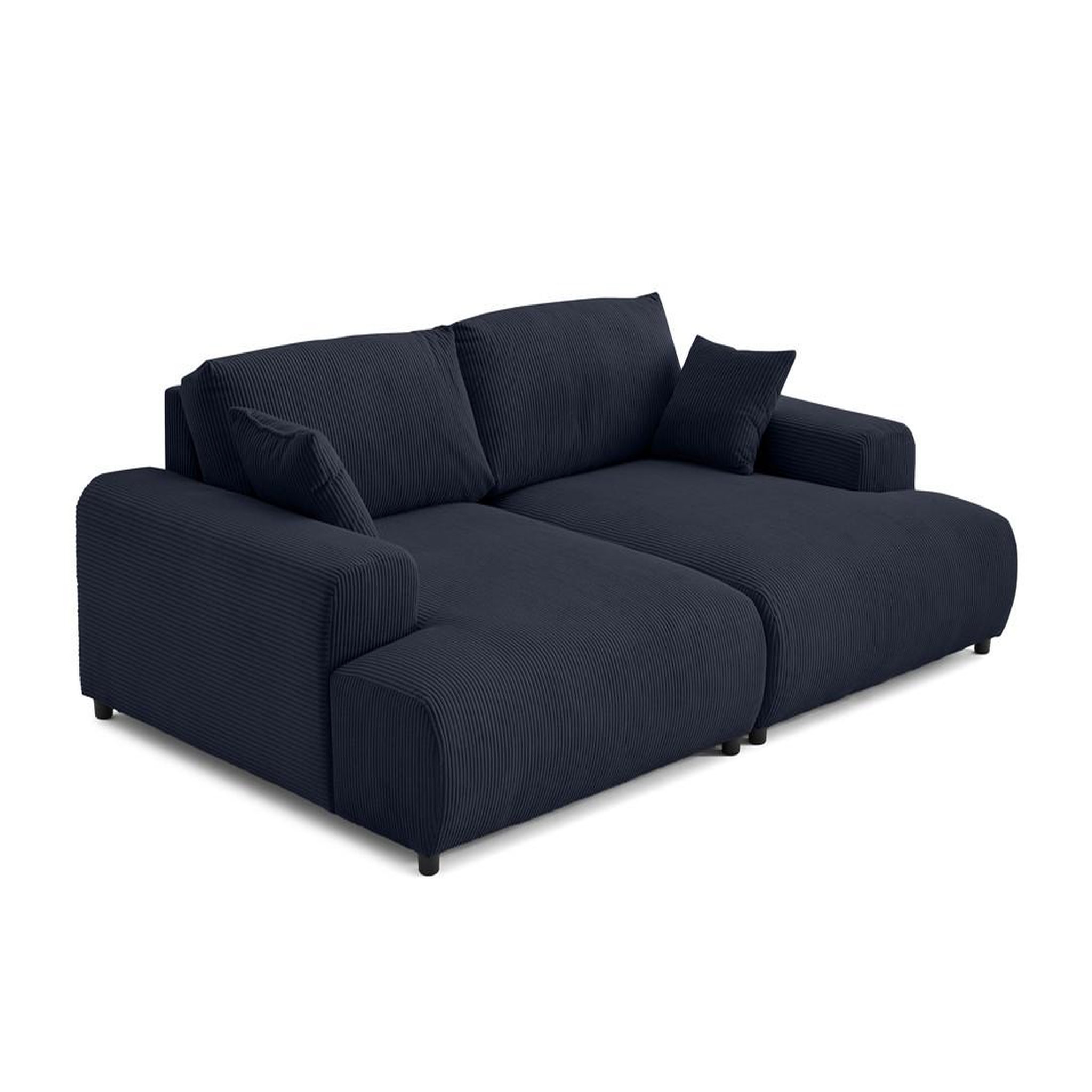 Voir la diapositive 3 : LISA DESIGN Garance - canapé droit 4 places double méridienne - assise profonde - en velours côtelé