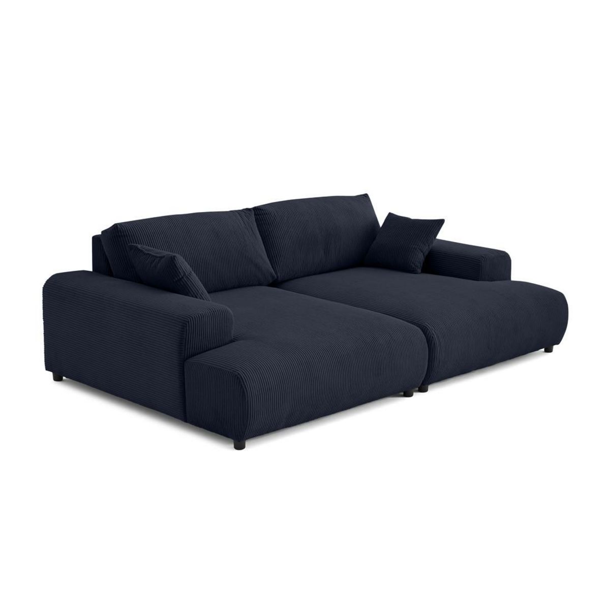 LISA DESIGN Garance - canapé droit 4 places double méridienne - assise profonde - en velours côtelé