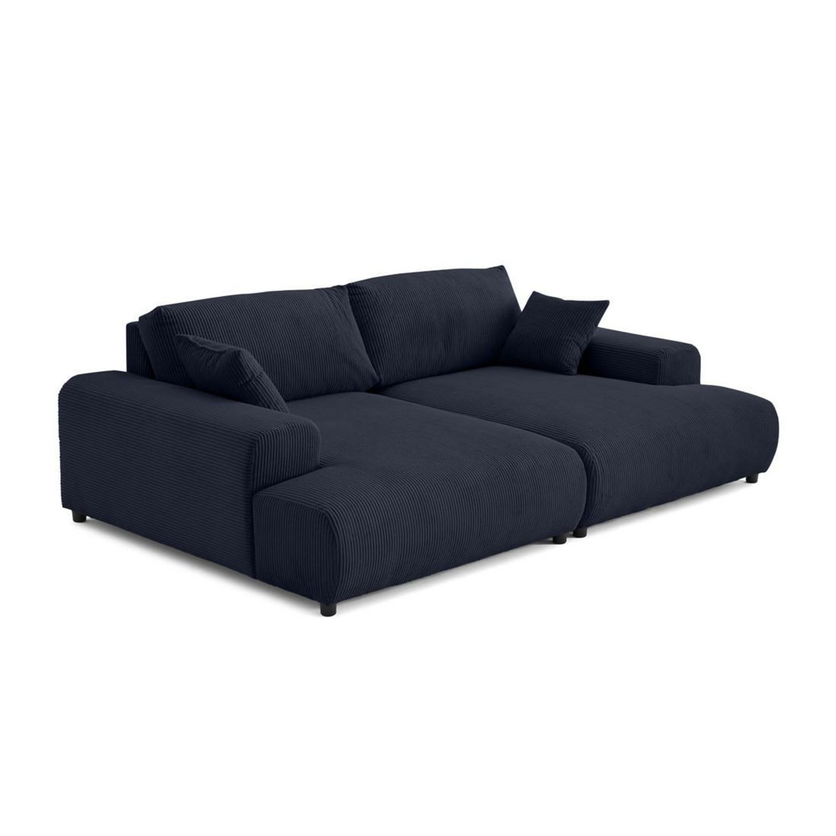 LISA DESIGN Garance - canapé droit 4 places double méridienne - assise profonde - en velours côtelé