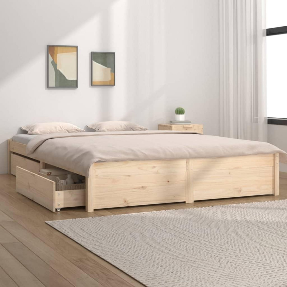 VIDAXL Cadre de lit sans matelas avec tiroirs 120x200 cm