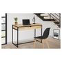 Voir la diapositive 8 : Bureau droit 1 tiroir style industriel pieds métal L110cm HOUSTON