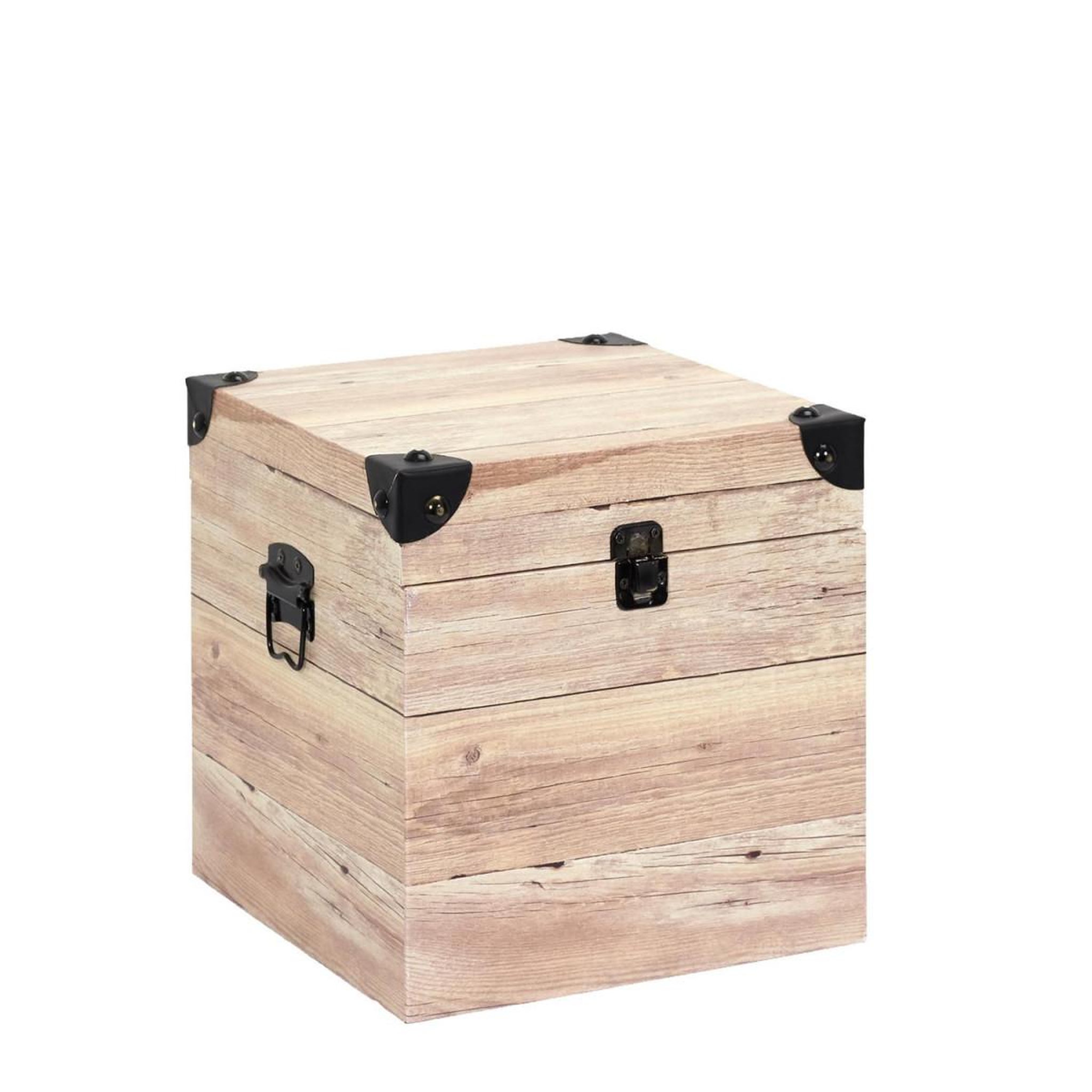 Voir la diapositive 4 : The Home Deco Factory Lot de 3 malles déco  impression bois  30cm beige