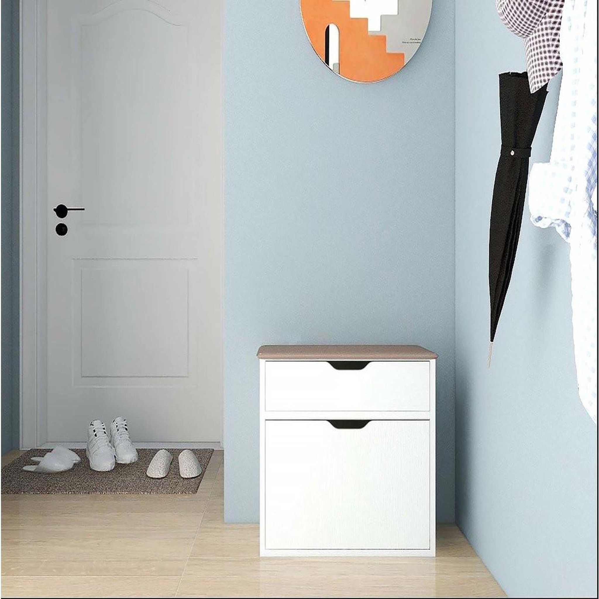 Voir la diapositive 2 : Habitat et Jardin Meuble à chaussures  wade  - 60 x 23.8 x 68 cm - blanc